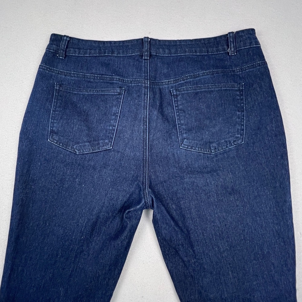 K. Jordan Lace Applique Jeans Womens 16 Blue Dark Wash Skinny Boho Denim Pants - Picture 12 of 13